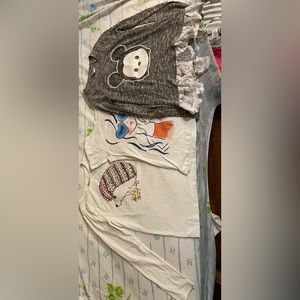 2gray-1white long sleeve girls shirt: excellent used condition no flaws.